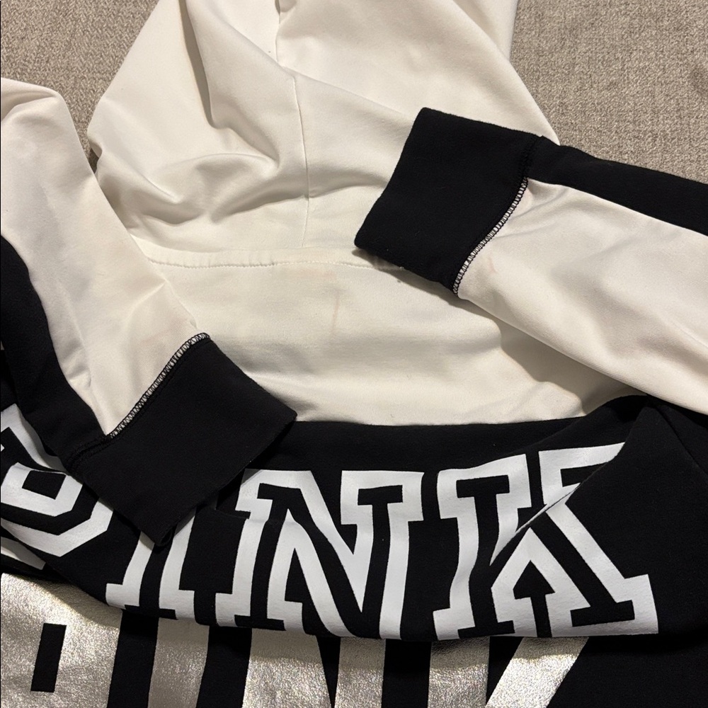 PINK Victoria's Secret Black and White Hoodie - Picture 6 of 6